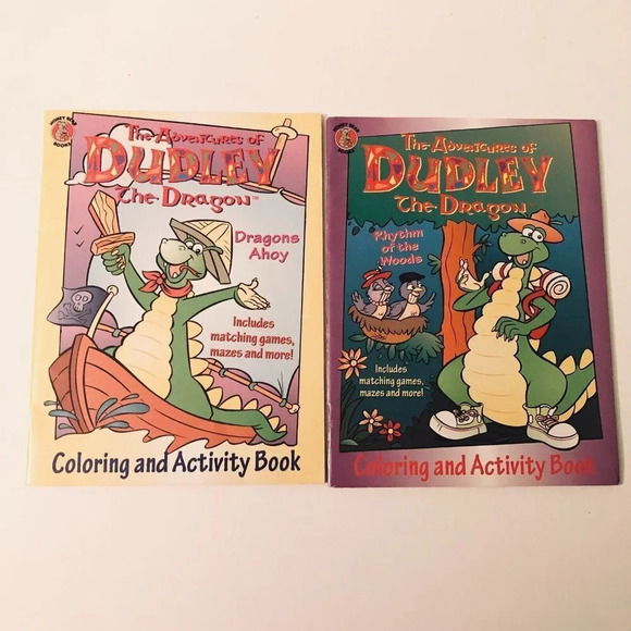 Other - Vintage 1995 The  Adventures of Dudley The Dragon Coloring and Activity Books